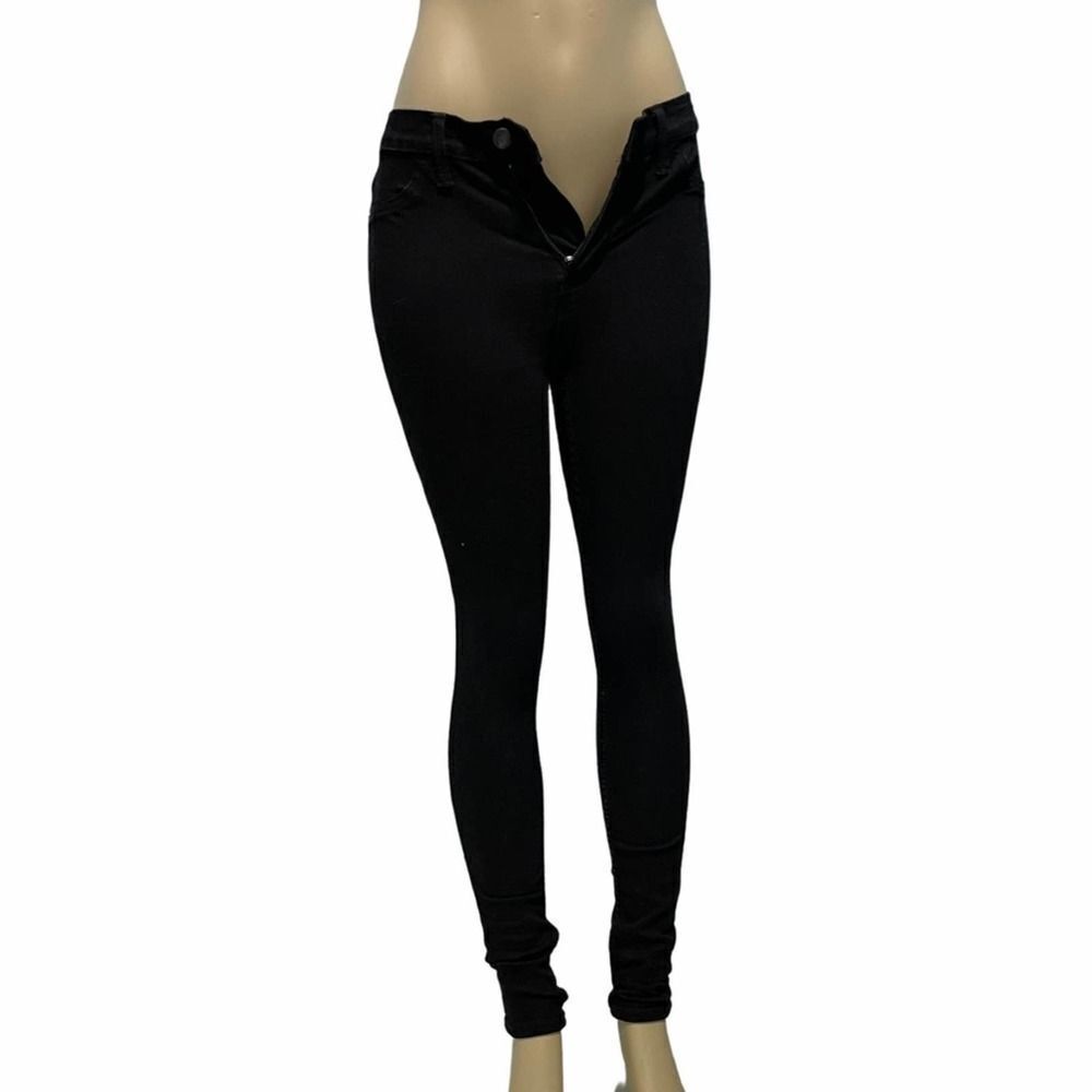 Free People‎ Black Skinny Leg Jeggings Size 26 - Picture 4 of 13